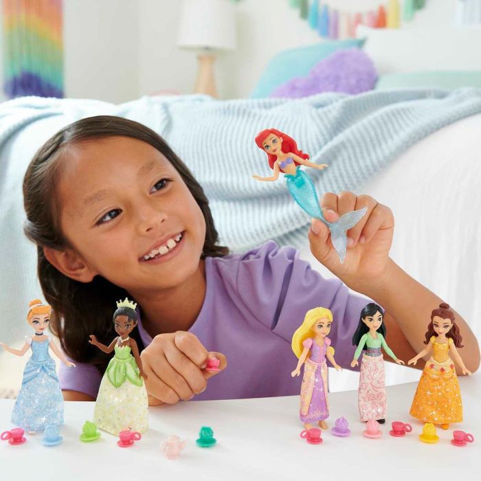 Muñecas Mini Fiesta Del Té Hlw91 Disney Princess 4 Muñecas Mini Fiesta Del Té Hlw91 Disney Princess 4