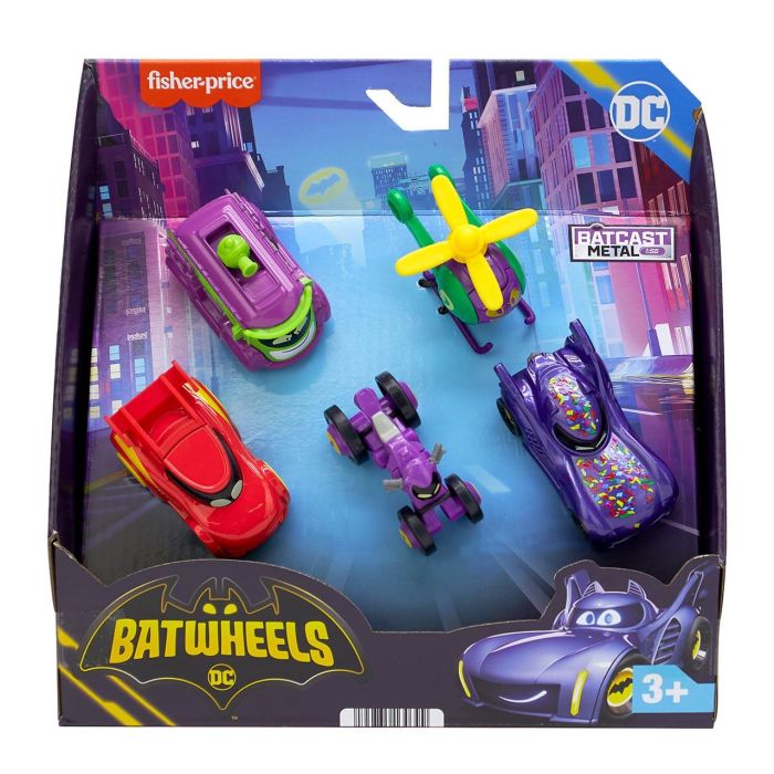 Batwheels Confetti Pack 5 Coches Hml21 Fisher Price 1