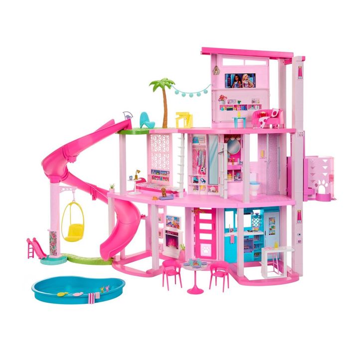 Casa de barbie dreamhouse con 3 plantas, 75 muebles y accesorios. 76x76x21 cm