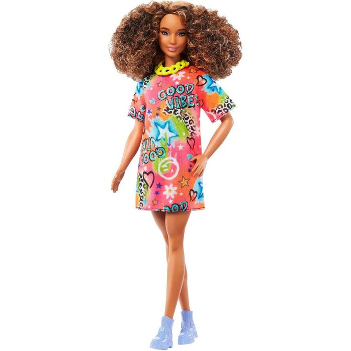 Muñeca Barbie Fashionista Con Pelo Rizado Hpf77 Mattel 2