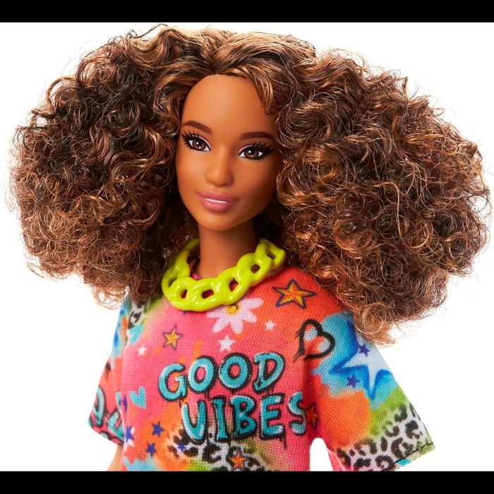 Muñeca Barbie Fashionista Con Pelo Rizado Hpf77 Mattel 3