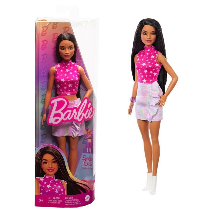 Muñeca Barbie Fashionista Vestido Rock Rosa Hrh13 Mattel 1