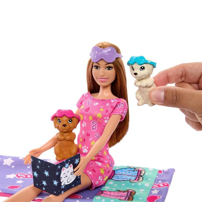 Muñeca Barbie Fiesta Pijamas Con Cachorros Hxn01 Mattel 2