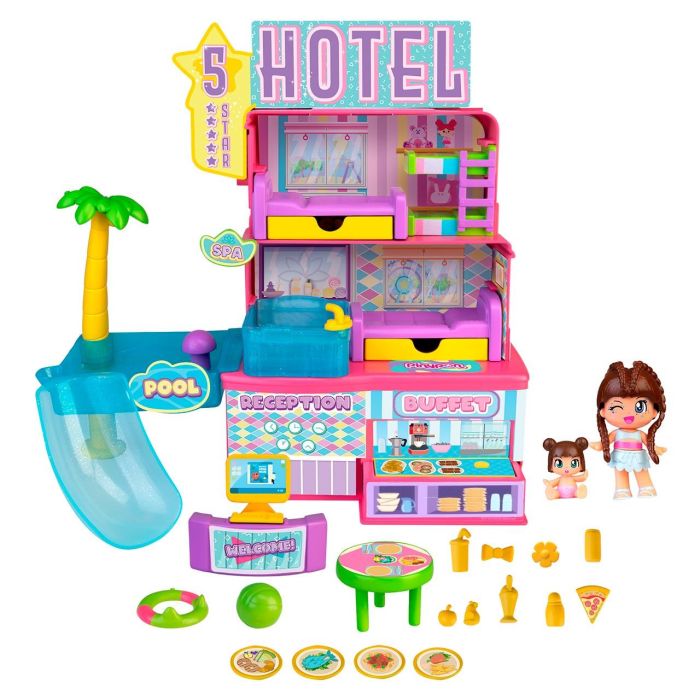 Hotel 5 estrellas pinypon con diferentes estancias y piscina infinita para la diversión, incluye 2 figuras y muchos accesorios 2 Hotel 5 estrellas pinypon con diferentes estancias y piscina infinita para la diversión, incluye 2 figuras y muchos accesorios 2