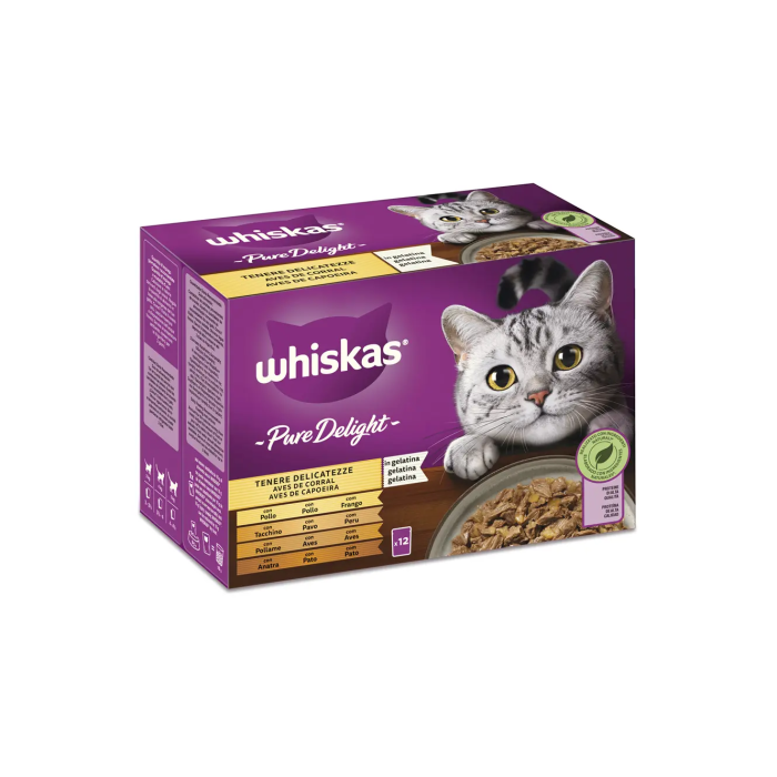 Whiskas Pure Delight Multipack Aves 4x12X85 gr