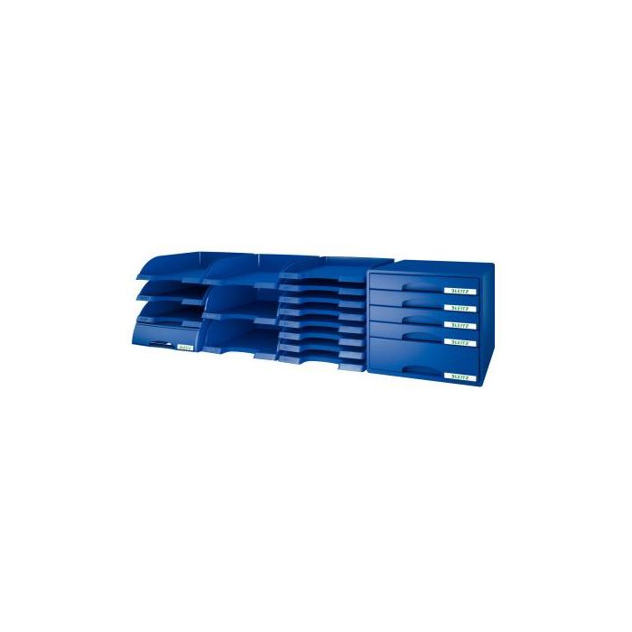 Bandeja Sobremesa Leitz Plus Jumbo Opaca Color Azul 255x357x103 mm 4 unidades 8