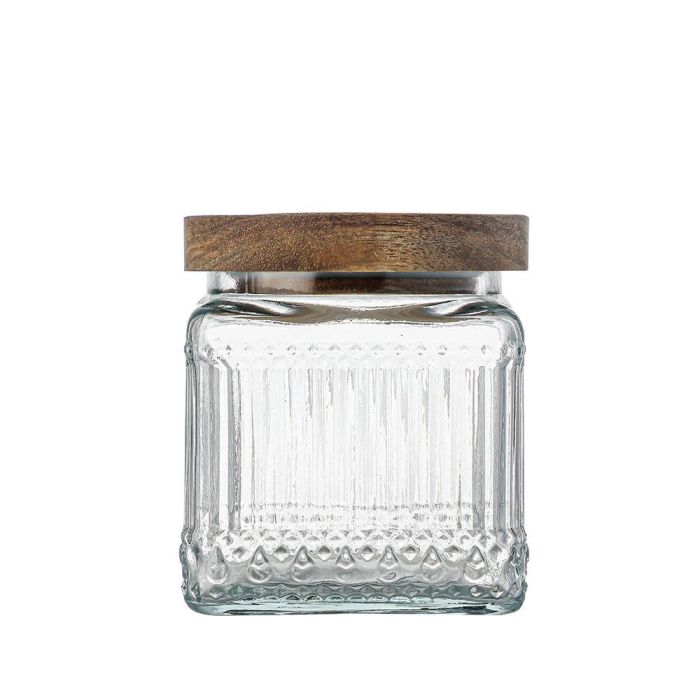 Tarro de vidrio cuadrado con tapa de madera Lignes 0.5L - La Mediterranea (24 Unidades) 4 Tarro de vidrio cuadrado con tapa de madera Lignes 0.5L - La Mediterranea (24 Unidades) 4