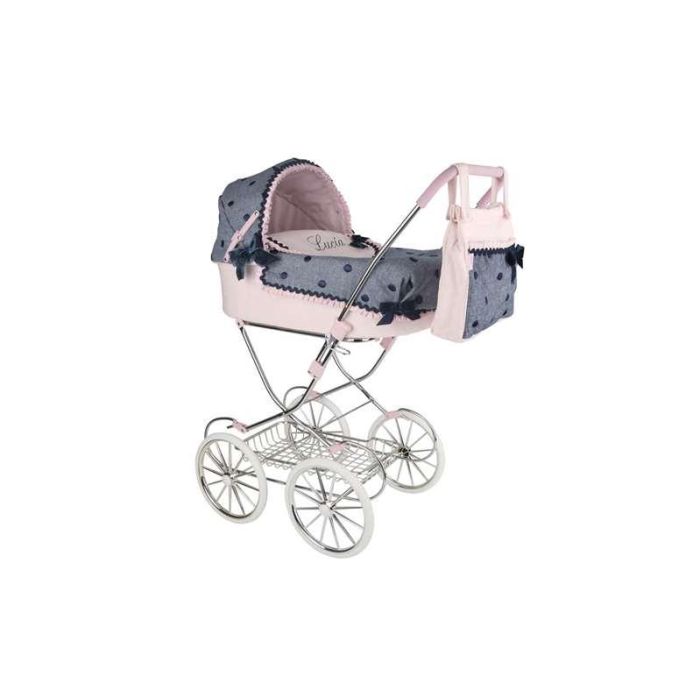 Muñecas Arias Coche Capota para Muñecas Lucia con Bolso y Sombrilla - Altura Manillar 90 cm, 42x72x93 cm