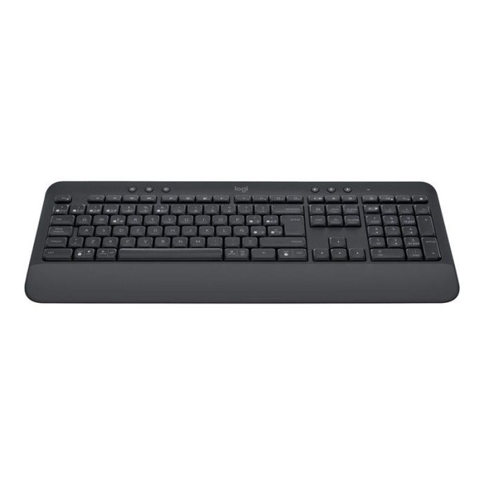 Logitech Teclado Signature K650 Inalámbrico Bluetooth, QWERTY Español, Teclado Numérico, Resistente a Salpicaduras, Receptor Logi Bolt Incluido, Grafito