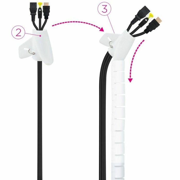 Organizador de Cables NANOCABLE 10.36.0002-W Blanco Plástico 1 Organizador de Cables NANOCABLE 10.36.0002-W Blanco Plástico 1