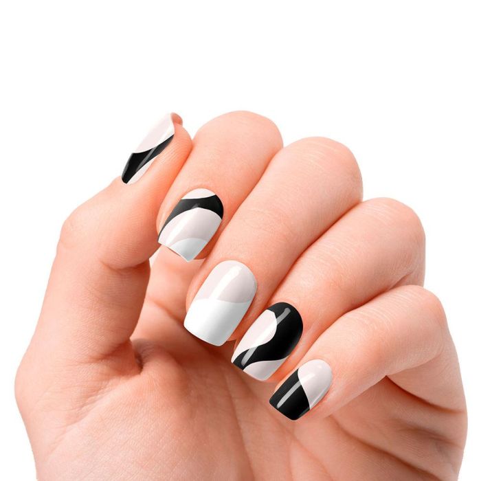 NOOVES Láminas de Uñas de Gel Premium Glam #White Cow - Manicura Fácil y Duradera - 20 Unidades 1