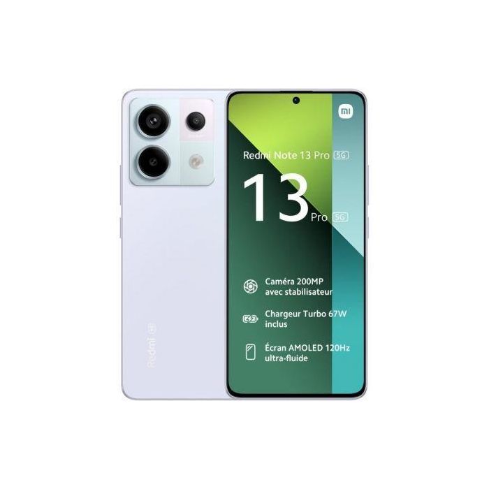 Smartphone Xiaomi Redmi Note 13 Pro NFC 8GB/ 256GB/ 6.67"/ 5G/ Púrpura Smartphone Xiaomi Redmi Note 13 Pro NFC 8GB/ 256GB/ 6.67"/ 5G/ Púrpura