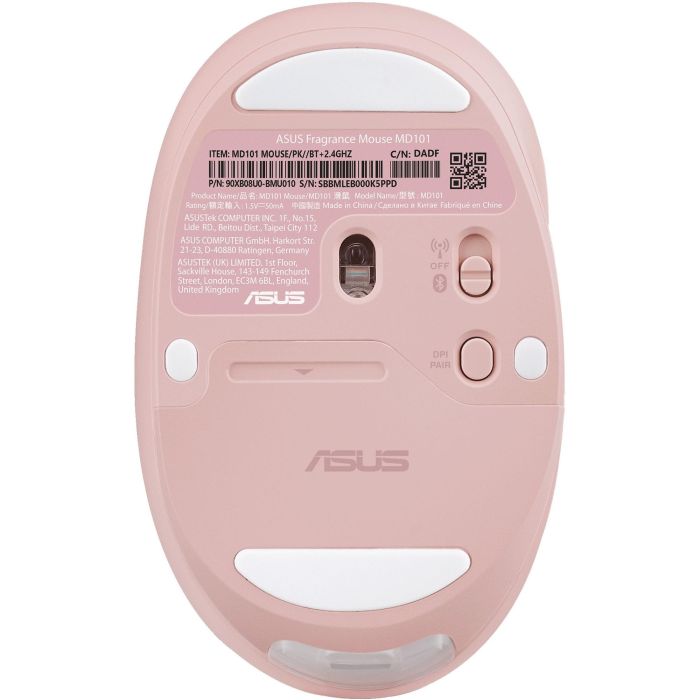 ASUS Ratón Inalámbrico MD101 Óptico RF Wireless + Bluetooth 2400 DPI Rosa 4