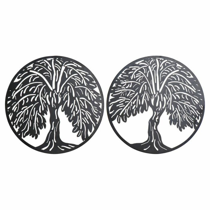 Decoracion Pared Cottage DKD Home Decor Negro 1 x 40 x 40 cm (2 Unidades) Decoracion Pared Cottage DKD Home Decor Negro 1 x 40 x 40 cm (2 Unidades)