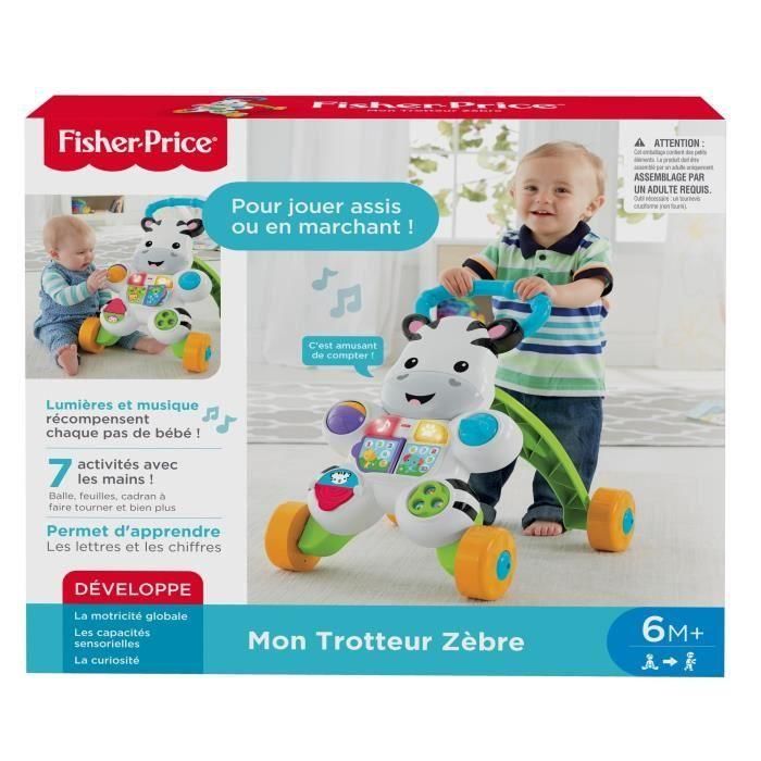 Fisher-Price Andador Interactivo Cebra My Talking Zebre Trotter - Aprendizaje Sentado y de Pie con Actividades, Sonidos y Luces - 6 Meses+ 4