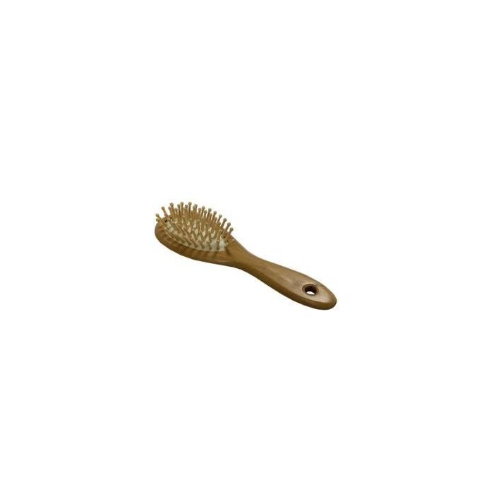 NATURASPA Cepillo Cabello Bambú Pequeño con Cerdas de Madera FSC para Masajear y Desenredar, Zero Waste