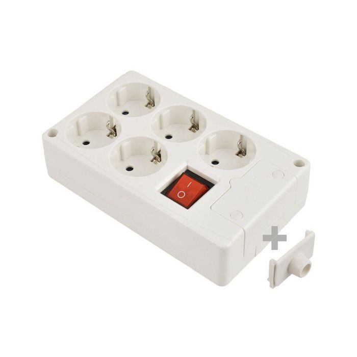 Solera Base múltiple 5 tomas t/tl 10/16 A 250 V Blanco con interruptor luminoso