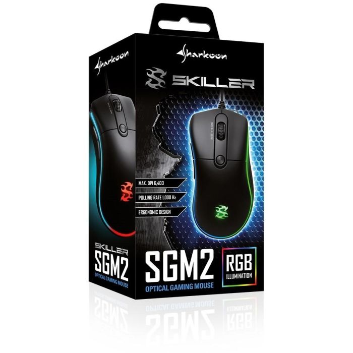 Sharkoon Skiller SGM2 Ratón Gaming Óptico Ergonómico USB con Cable, 6400 DPI, 6 Botones, Negro 5 Sharkoon Skiller SGM2 Ratón Gaming Óptico Ergonómico USB con Cable, 6400 DPI, 6 Botones, Negro 5