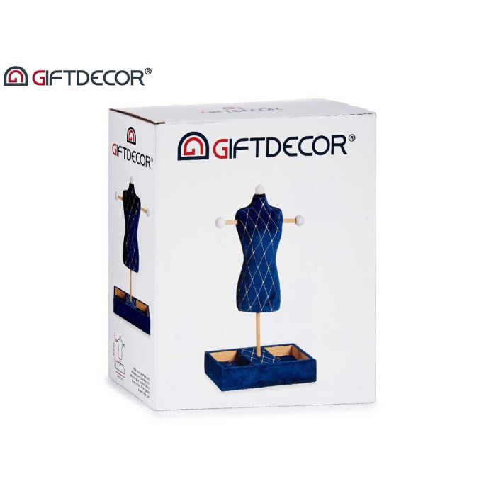 Maniquí Portajoyas de Terciopelo Azul con Diseño de Rombos - Giftdecor 12x40x24 cm (6 Unidades) 2 Maniquí Portajoyas de Terciopelo Azul con Diseño de Rombos - Giftdecor 12x40x24 cm (6 Unidades) 2