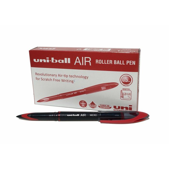 Bolígrafo de tinta líquida Uni-Ball Air Micro UBA-188-M Rojo 12 Unidades 4