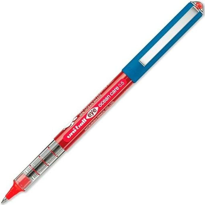 Boligrafo de tinta líquida Uni-Ball ROLLERBALL EYE OCEAN CARE 0,5 mm Rojo (12 Unidades) 1