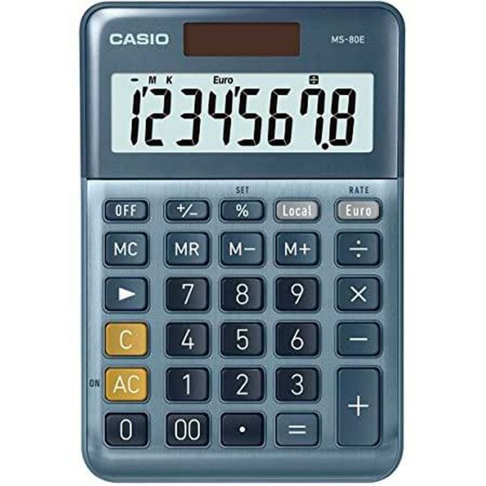 Casio Calculadora De Oficina Sobremesa Azul Ms-80E