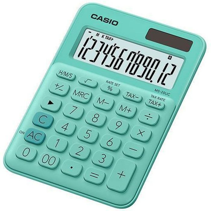 Calculadora Casio Ms-20Uc-Gn Sobremesa 12 Digitos Tax +-- Color Verde