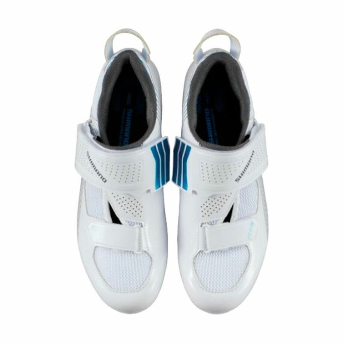Zapatillas de ciclismo Shimano Tri TR501 Blanco Azul 2