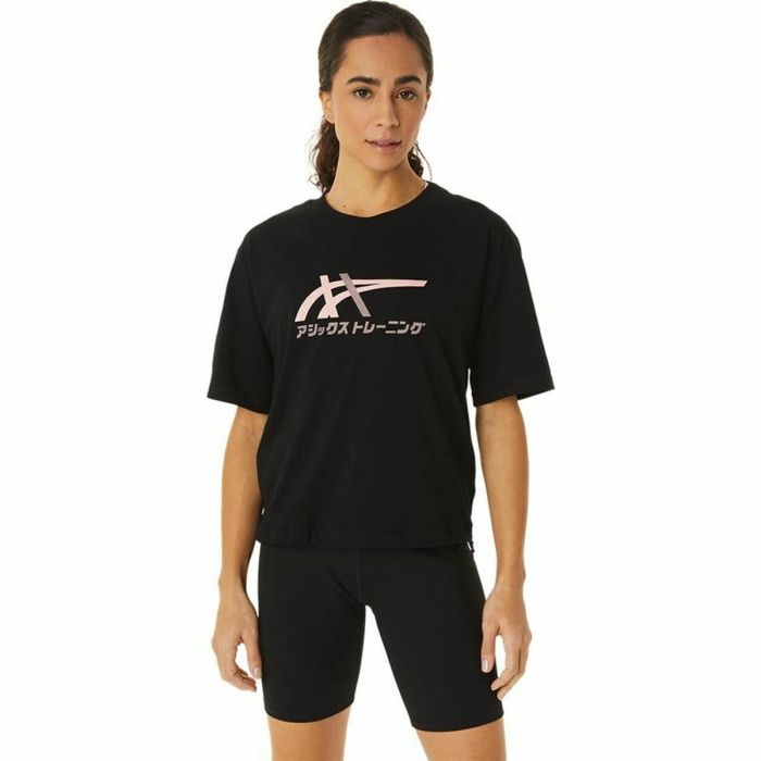 Camiseta de Manga Corta Mujer Asics Tiger Negro