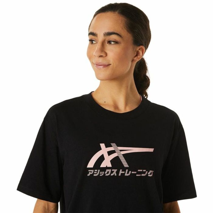 Camiseta de Manga Corta Mujer Asics Tiger Negro 2