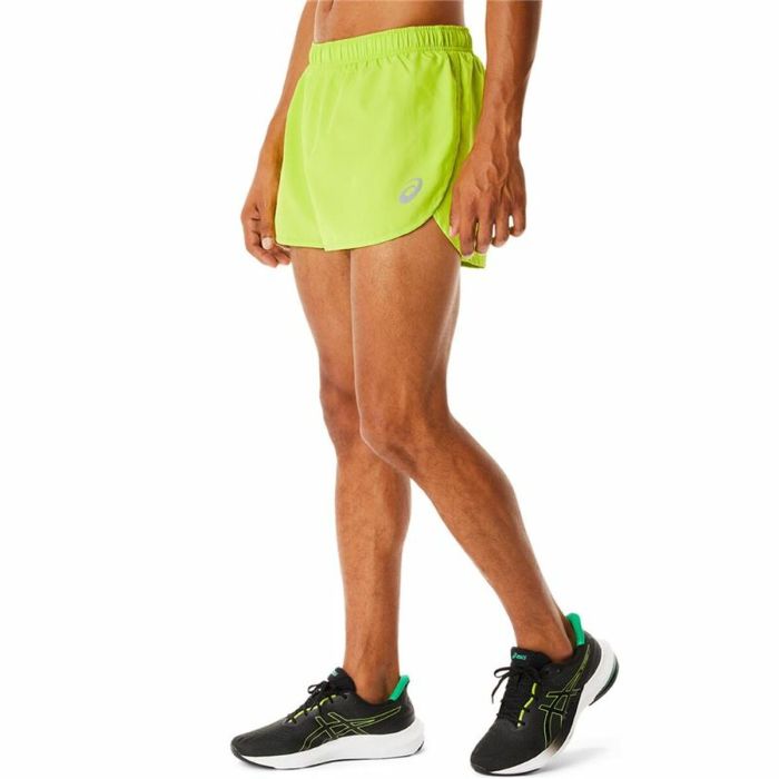 Pantalones Cortos Deportivos para Hombre Asics Core Split Verde limón 3