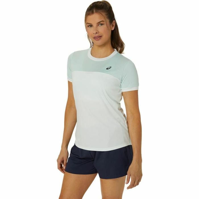 Camiseta Deportiva de Manga Corta Asics Court Blanco Mujer Tenis 3