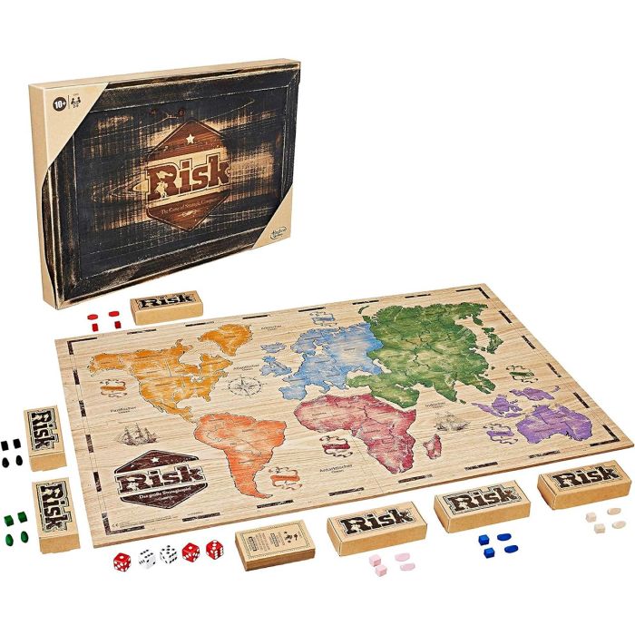 Hasbro Gaming C2322 Juego de Mesa Risk Edición Vintage: Ejércitos, Tablero y Caja de Madera Rústica, +10 Años, Español Hasbro Gaming C2322 Juego de Mesa Risk Edición Vintage: Ejércitos, Tablero y Caja de Madera Rústica, +10 Años, Español