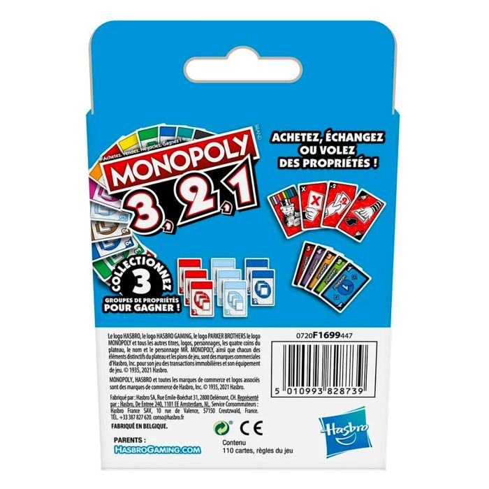 Juego Cartas Monopoly 3,2,1 En Frances F1699 Hasbro Gaming 2