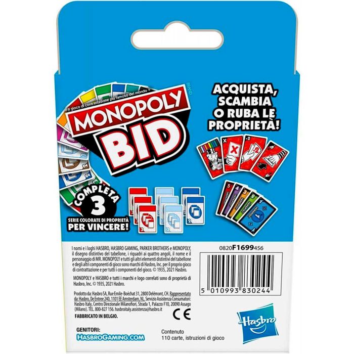 Juego Monopoly Bid Italiano F1699 Hasbro Gaming 3