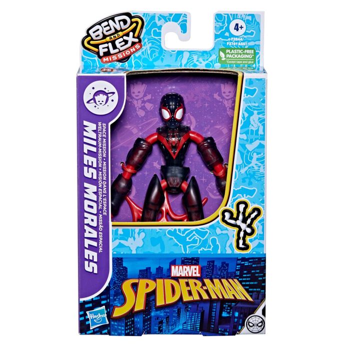 Figura Miles Morales Bend And Flex Misiones F3844 Spiderman 2