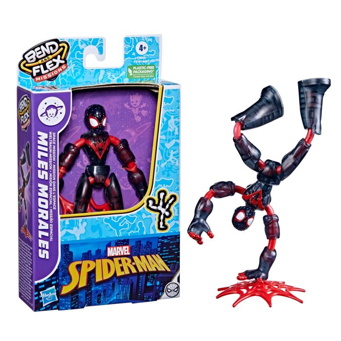 Figura Miles Morales Bend And Flex Misiones F3844 Spiderman