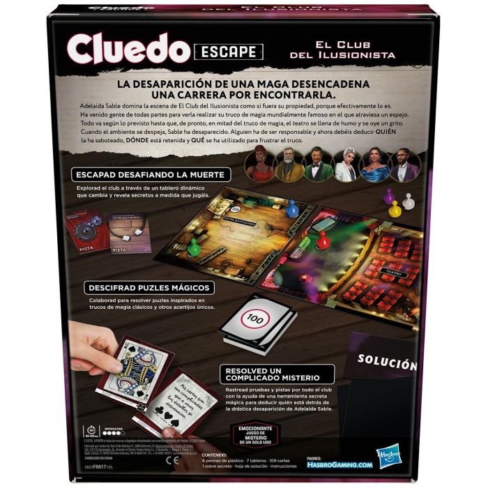 Juego Cluedo Escape:Club Del Ilusionista F8817 Hasbro Gaming 3
