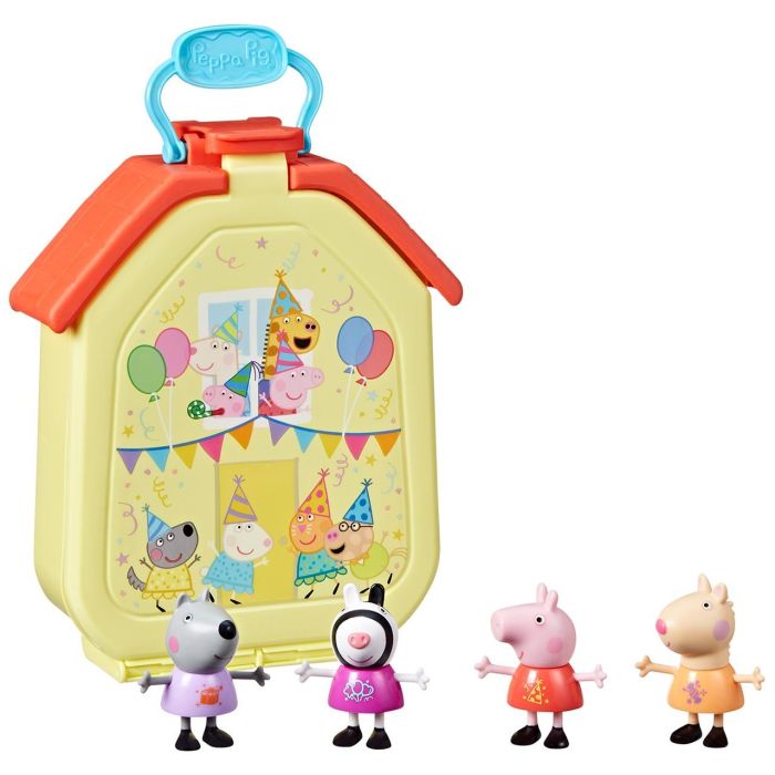 Peppa Pig, set maletín de Peppa con casita plegable, 4 figuritas, juguetes preescolares, a partir de 3 años 1