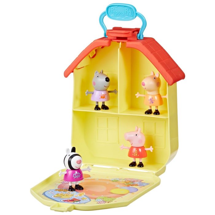 Peppa Pig, set maletín de Peppa con casita plegable, 4 figuritas, juguetes preescolares, a partir de 3 años 2