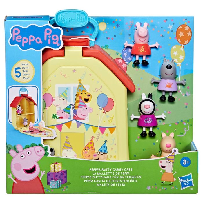 Peppa Pig, set maletín de Peppa con casita plegable, 4 figuritas, juguetes preescolares, a partir de 3 años 3