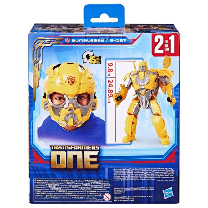 Figura 2 en 1 Bumblebee B-127 de 25 cm, Transformers uno se convierte en máscara, juguetes interactivos, 6 años 4