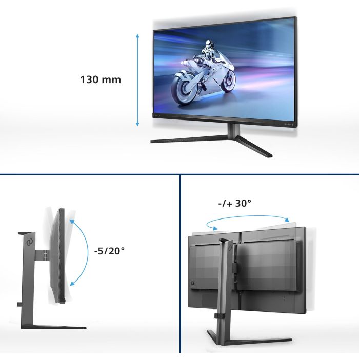 Philips 32M2N6800M Monitor Gaming 31.5" 4K UHD 3840x2160 IPS 1ms 1ms IPS 144Hz 2xHDMI 2.1 DP 1.4 USB 5