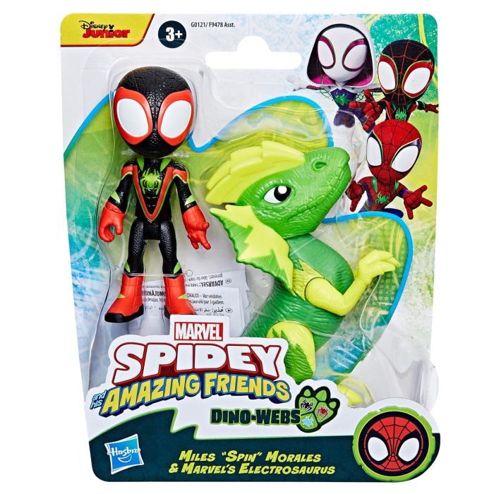 Figuara spidey dino webs miles morales y marvel electrosaurus 6.4x1.78x1.52 cm 2