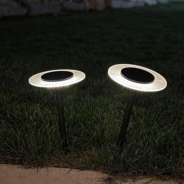 Lumisky LUM3760093549103 Juego de 2 Balizas Solares para Pegar UFO H35 cm LED Blanco Cálido 1
