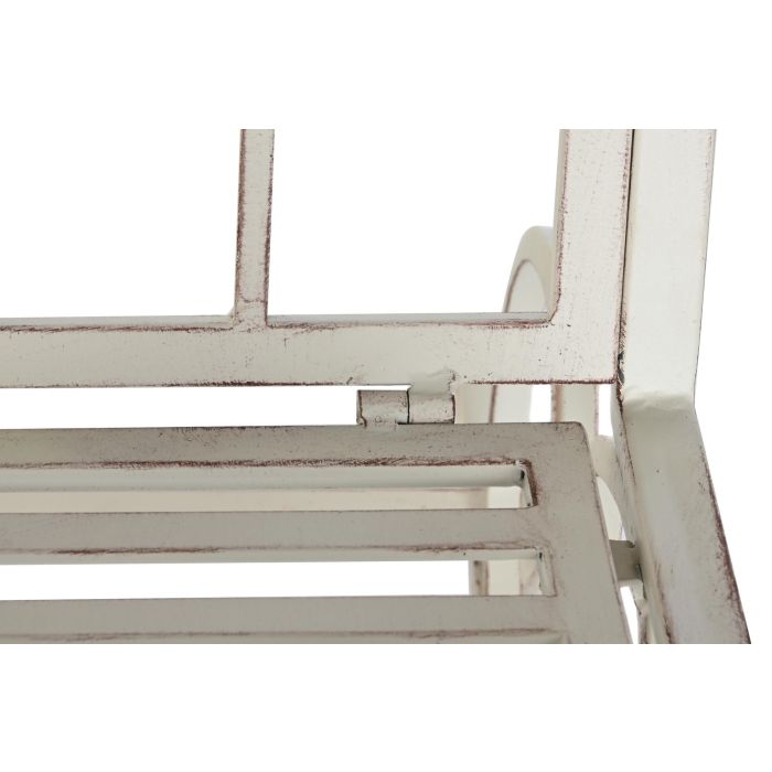 DKD Home Decor Banco Terraza y Jardín Blanco Metal 118x53x98 cm 3