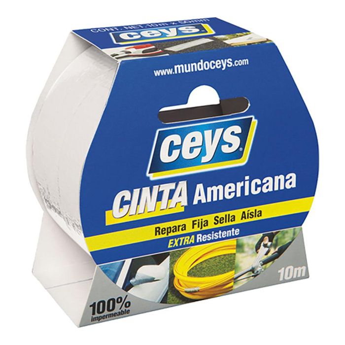 Ceys Cinta americana blanca rollo 10m x 50mm. 507650