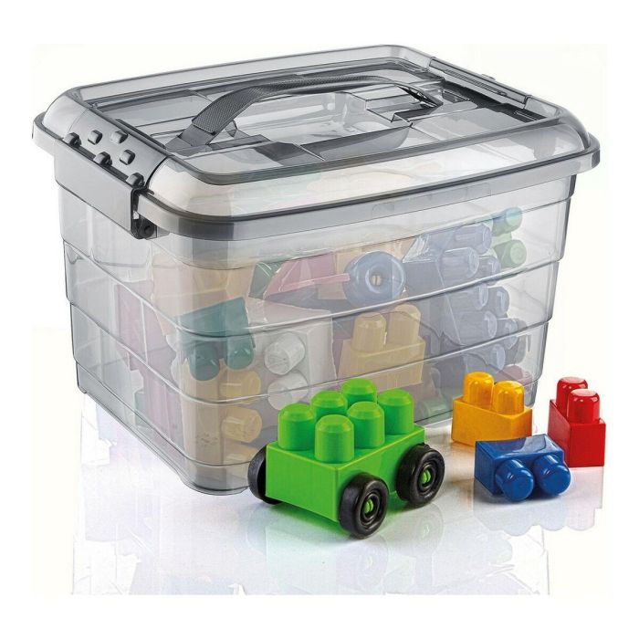 Caja de Almacenaje Confortime Tetris Gris Plástico (14 L) 1 Caja de Almacenaje Confortime Tetris Gris Plástico (14 L) 1