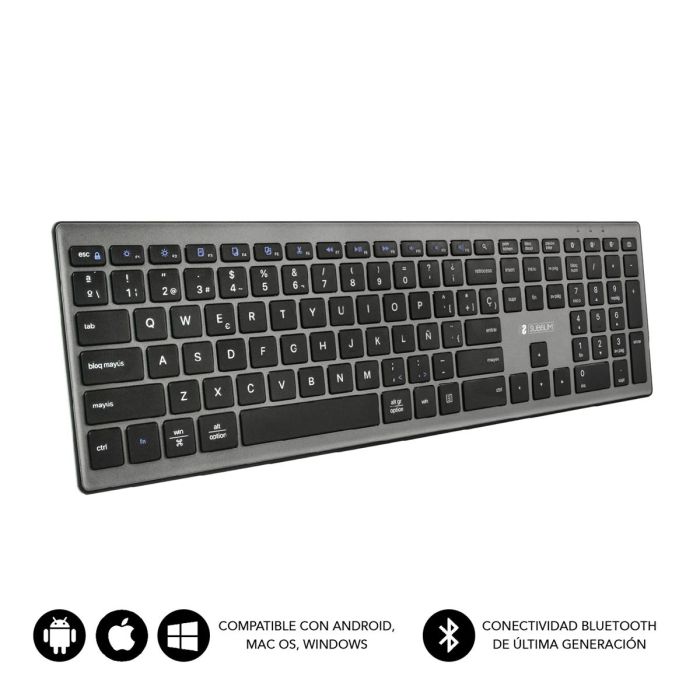 Subblim Pure Extended Keyboard Bluetooth Grey SUBKB-2PUE201