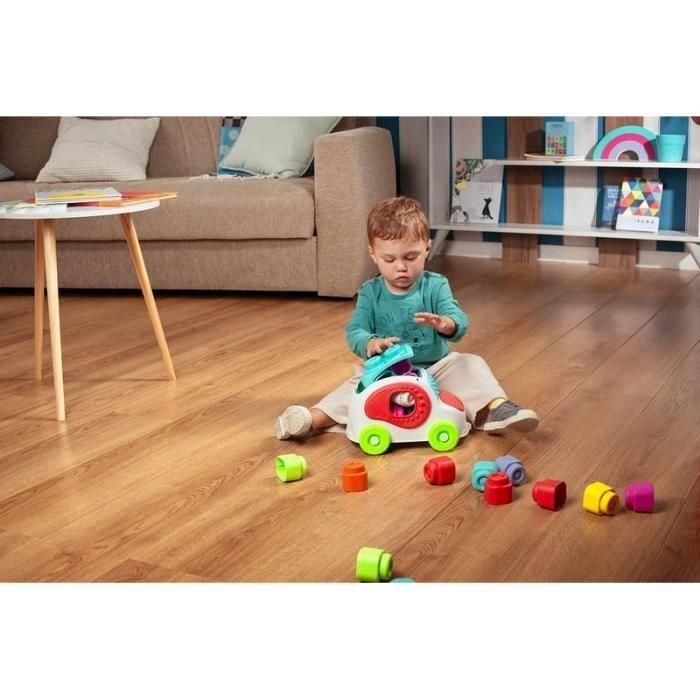 Baby Clemmy 17315 Vehículo Coche para Bebé con Texturas y Piezas Blandas | Juguete Interactivo Sensorial Lavable +6 Meses 5